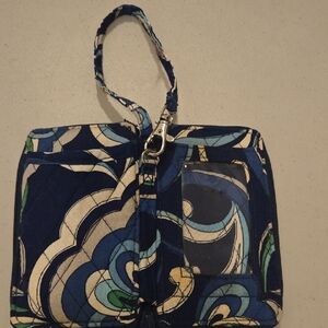 Vera Bradley Navy and Green Swirl Wristlet